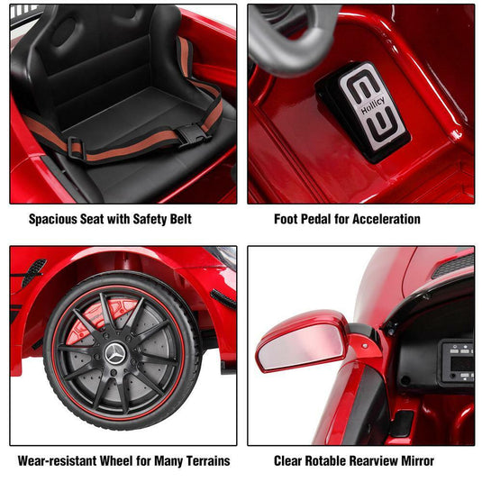 Licensed Mercedes Benz Kids Ride-On Car with Remote Control - Red