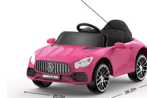 Load image into Gallery viewer, Licensed Mercedes-Benz Pink Ride-On Car with R/C Control and MP4 Screen for Kids (12V)
