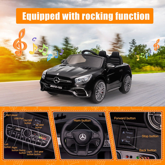 Licensed Mercedes Benz AMG SL65 Electric Ride-On Car for Kids with Remote Control - 12V