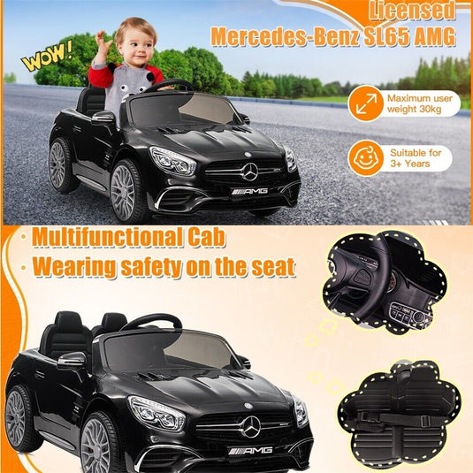 Mercedes-Benz SL65 AMG Electric Ride-On Car for Kids with RC, MP3, and LED Lights