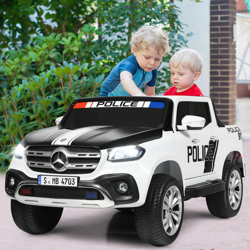 Load image into Gallery viewer, Licensed Mercedes Benz X Class RC 2-Seater Kids Police Car with Trunk - 12V
