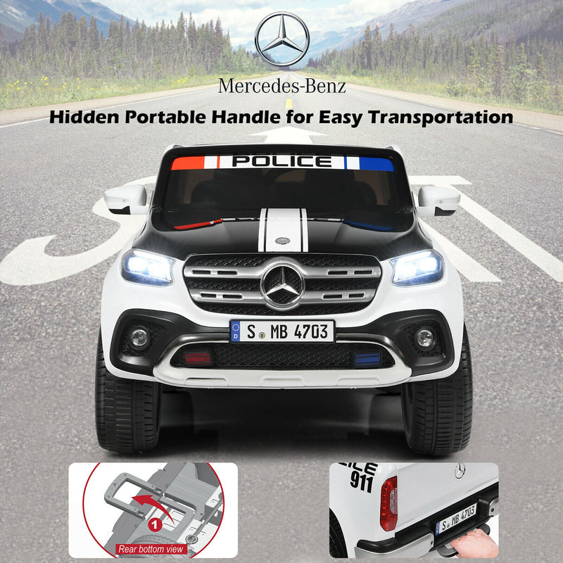 Load image into Gallery viewer, Licensed Mercedes Benz X Class RC 2-Seater Kids Police Car with Trunk - 12V

