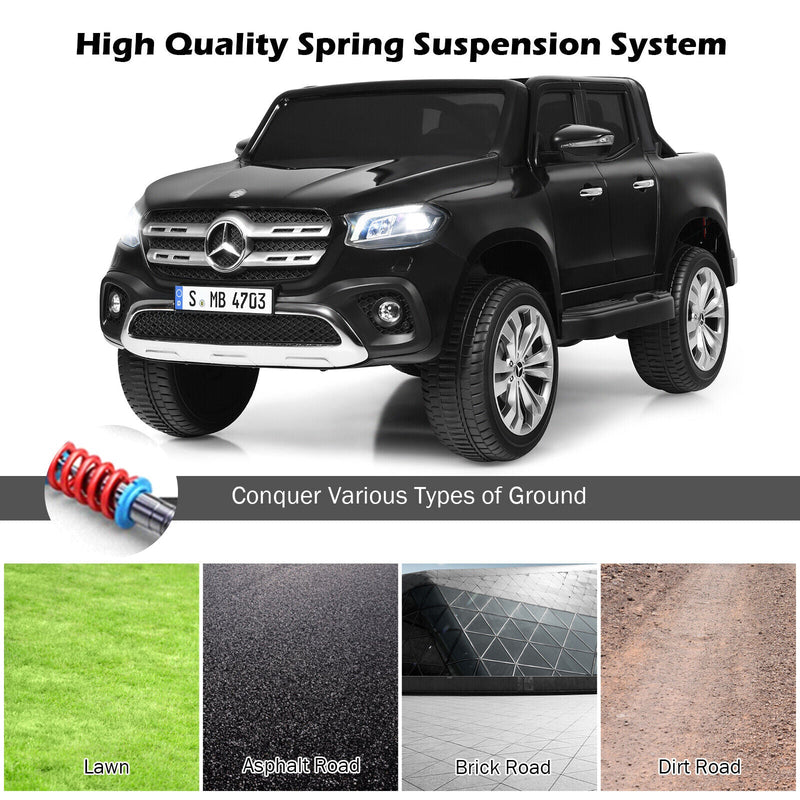 Load image into Gallery viewer, Licensed Mercedes Benz X Class RC 2-Seater Kids Ride On Car with Trunk - Black
