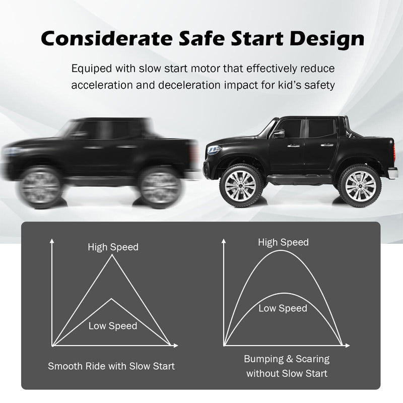 Load image into Gallery viewer, Licensed Mercedes Benz X Class RC 2-Seater Kids Ride On Car with Trunk - Black
