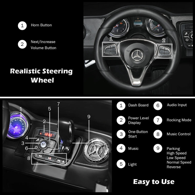 Load image into Gallery viewer, Licensed Mercedes Benz X Class RC 2-Seater Kids Ride On Car with Trunk - Black
