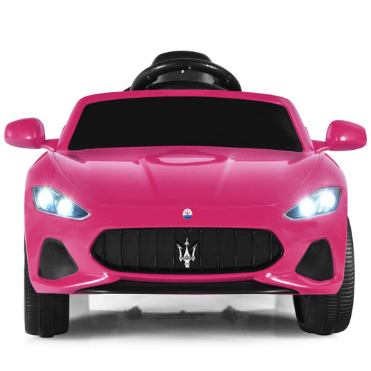 Licensed Pink Maserati GranCabrio Ride-On Car for Kids with Remote Control and Lights - 12V