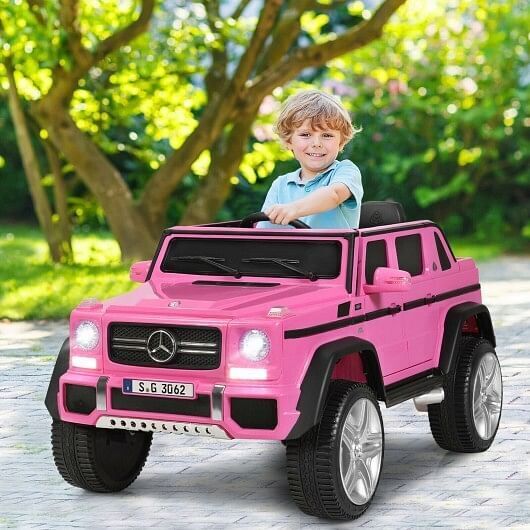 Licensed Pink Mercedes-Benz Kids Ride On Car - 12V Battery Powered