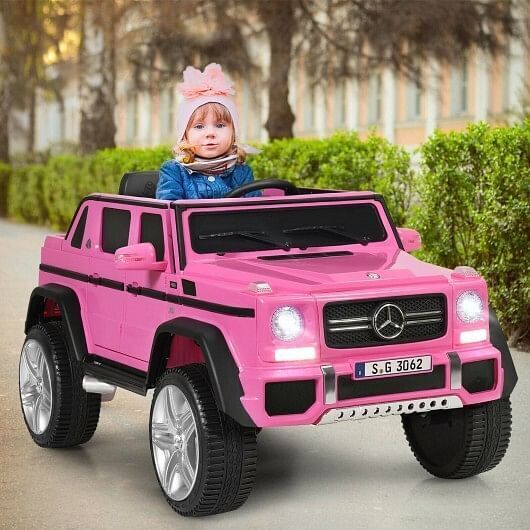 Licensed Pink Mercedes-Benz Kids Ride On Car - 12V Battery Powered