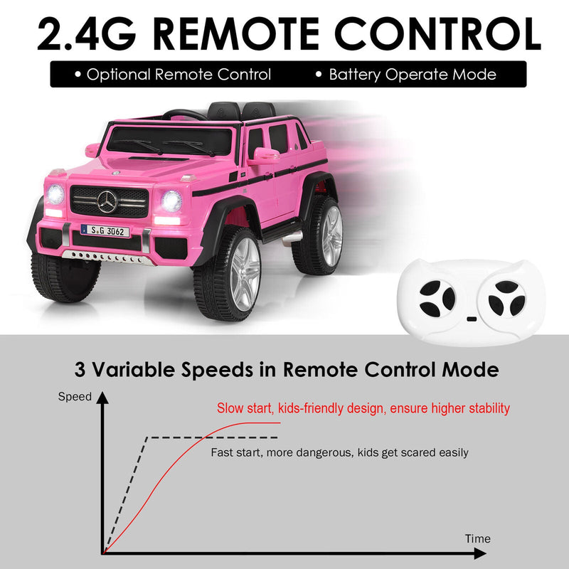 Load image into Gallery viewer, Licensed Pink Mercedes-Benz Kids Ride On Car with RC Control and Trunk
