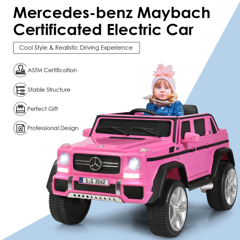 Load image into Gallery viewer, Licensed Pink Mercedes-Benz Kids Ride On Car with RC Control and Trunk
