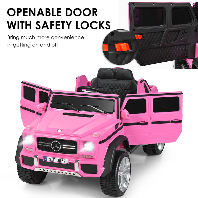 Load image into Gallery viewer, Licensed Pink Mercedes-Benz Kids Ride On Car with RC Control and Trunk
