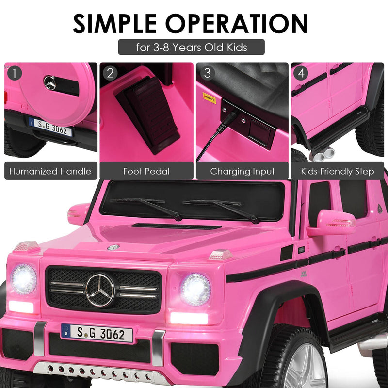 Load image into Gallery viewer, Licensed Pink Mercedes-Benz Kids Ride On Car with RC Control and Trunk
