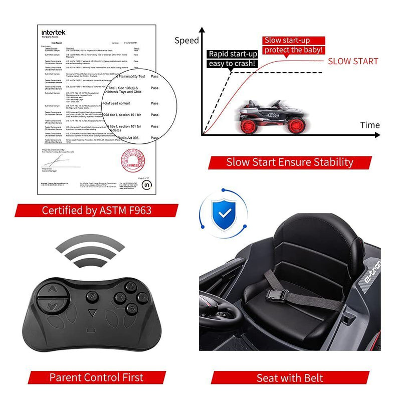 Load image into Gallery viewer, Licensed RS E-trons Racing Car 12V Ride-On with Remote Control for Kids
