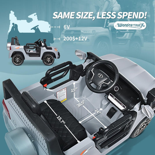 Licensed Toyota 12V Kids Ride-On Truck with Battery-Powered Motor