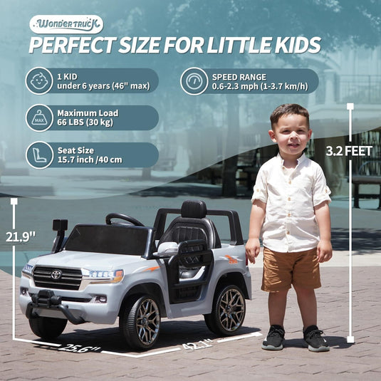 Licensed Toyota 12V Kids Ride-On Truck with Battery-Powered Motor