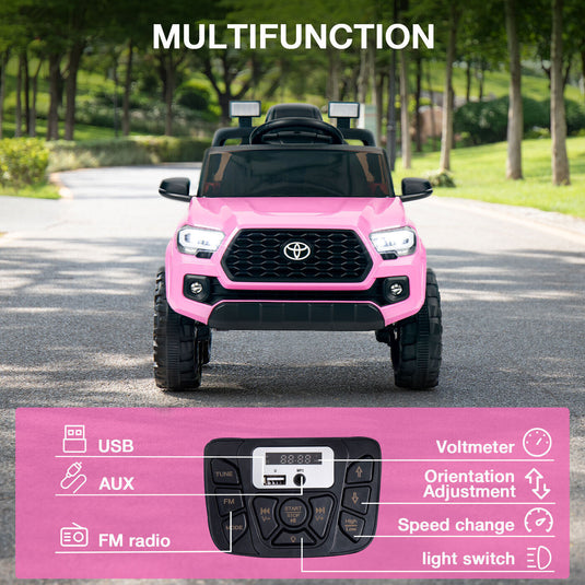Licensed Toyota Tacoma Ride-On Car for Kids with MP3 Player - 12V Electric Vehicle by Kimbosmart
