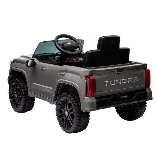 Licensed Toyota Tundra Grey 12V Kids Ride On Pickup Truck with 3 Speeds and Dual Motors