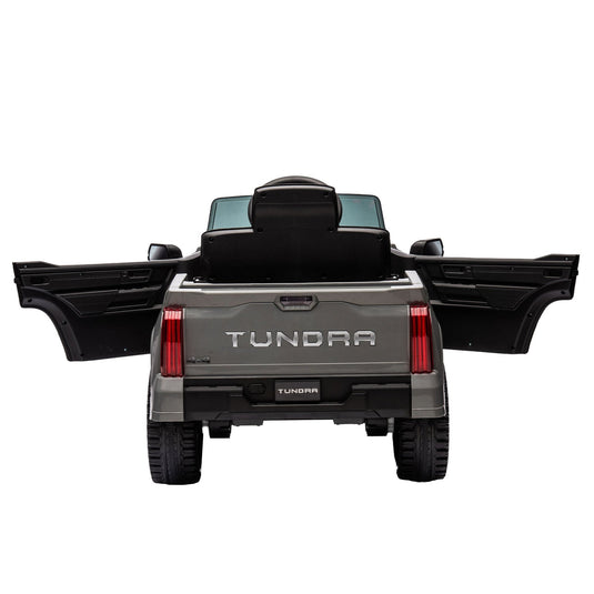 Licensed Toyota Tundra Grey 12V Kids Ride On Pickup Truck with 3 Speeds and Dual Motors
