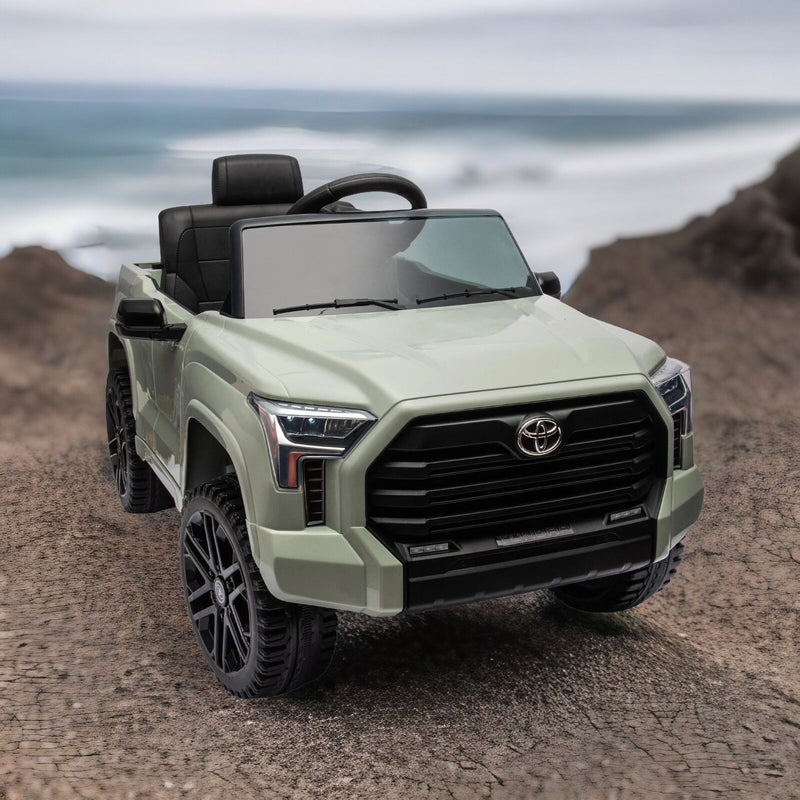 Load image into Gallery viewer, Licensed Toyota Tundra Olive 12V Kids Ride On Pickup Truck with 3 Speeds and Dual Motors
