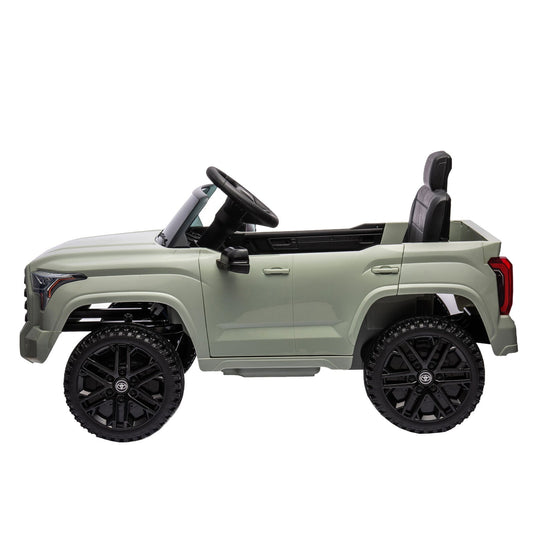 Licensed Toyota Tundra Olive 12V Kids Ride On Pickup Truck with 3 Speeds and Dual Motors