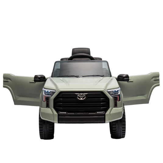 Licensed Toyota Tundra Olive 12V Kids Ride On Pickup Truck with 3 Speeds and Dual Motors