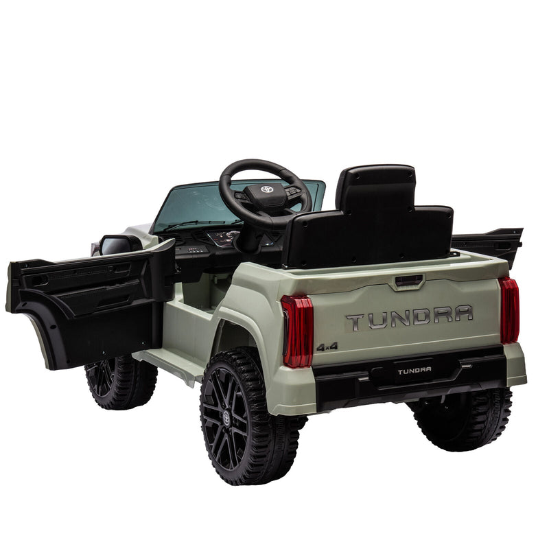 Load image into Gallery viewer, Licensed Toyota Tundra Olive 12V Kids Ride On Pickup Truck with 3 Speeds and Dual Motors
