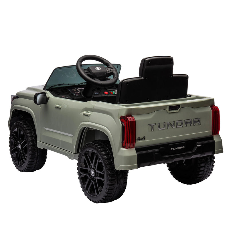 Load image into Gallery viewer, Licensed Toyota Tundra Olive 12V Kids Ride On Pickup Truck with 3 Speeds and Dual Motors
