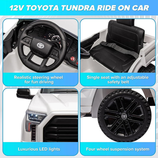 Licensed Toyota Tundra Pickup Electric Car for Kids - 12V 2-Seater Ride On Truck