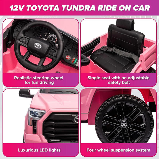 Licensed Toyota Tundra Pickup Electric Car for Kids - 12V 2-Seater Ride On Truck