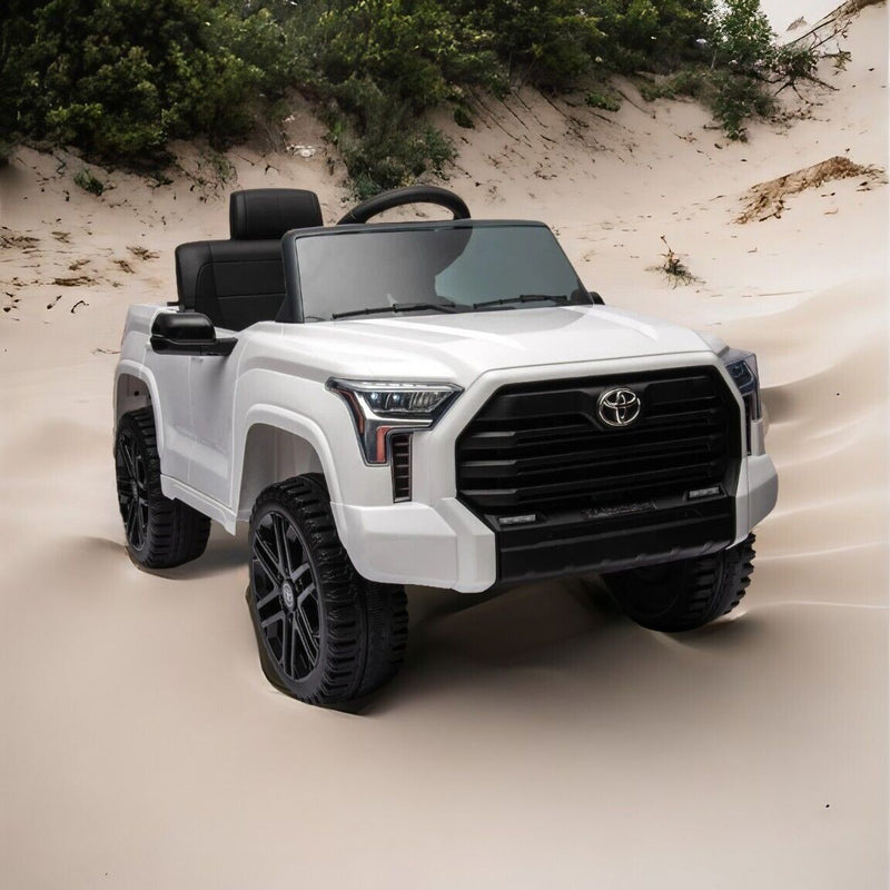 Load image into Gallery viewer, Licensed Toyota Tundra White 12V Kids Ride On Car with 3 Speeds and Dual Motors
