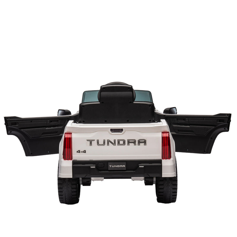 Load image into Gallery viewer, Licensed Toyota Tundra White 12V Kids Ride On Car with 3 Speeds and Dual Motors
