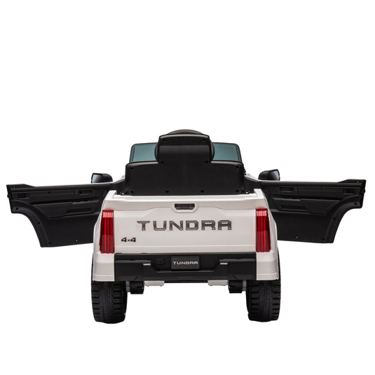 Licensed Toyota Tundra White 12V Kids Ride On Car with 3 Speeds and Dual Motors