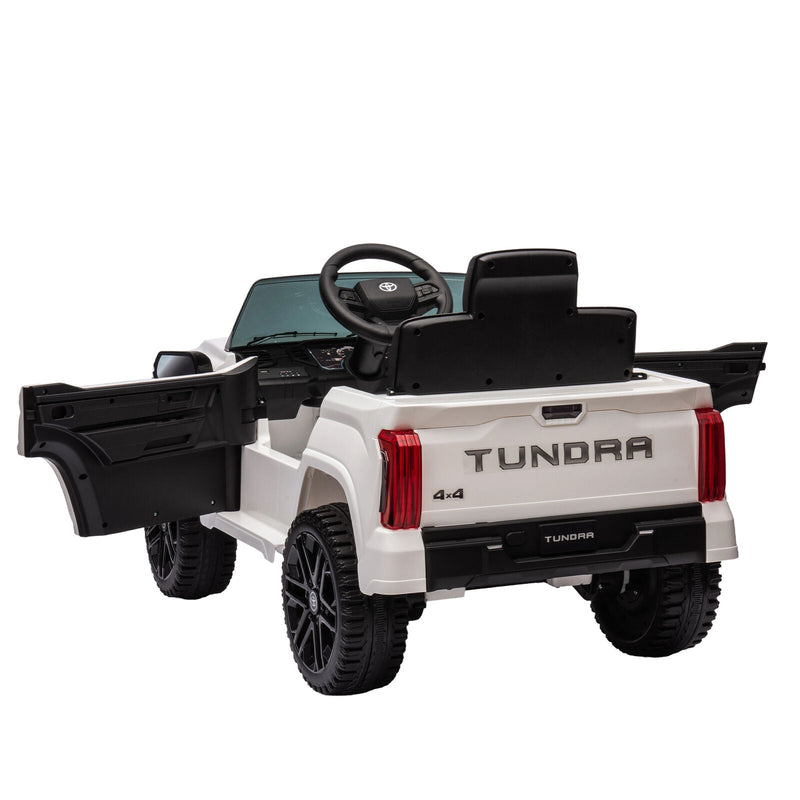 Load image into Gallery viewer, Licensed Toyota Tundra White 12V Kids Ride On Car with 3 Speeds and Dual Motors
