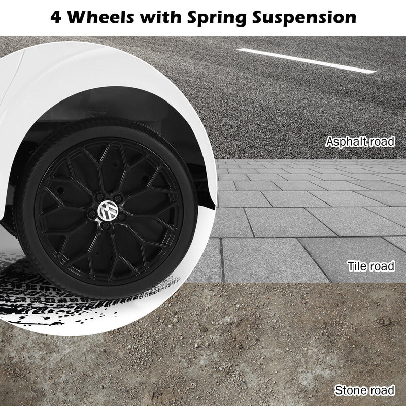 Load image into Gallery viewer, Licensed Volkswagen Beetle 12V Ride On Car for Kids with Music &amp; Remote Control - White
