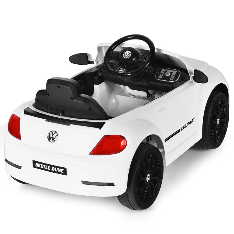 Load image into Gallery viewer, Licensed Volkswagen Beetle 12V Ride On Car for Kids with Remote Control and Music - White
