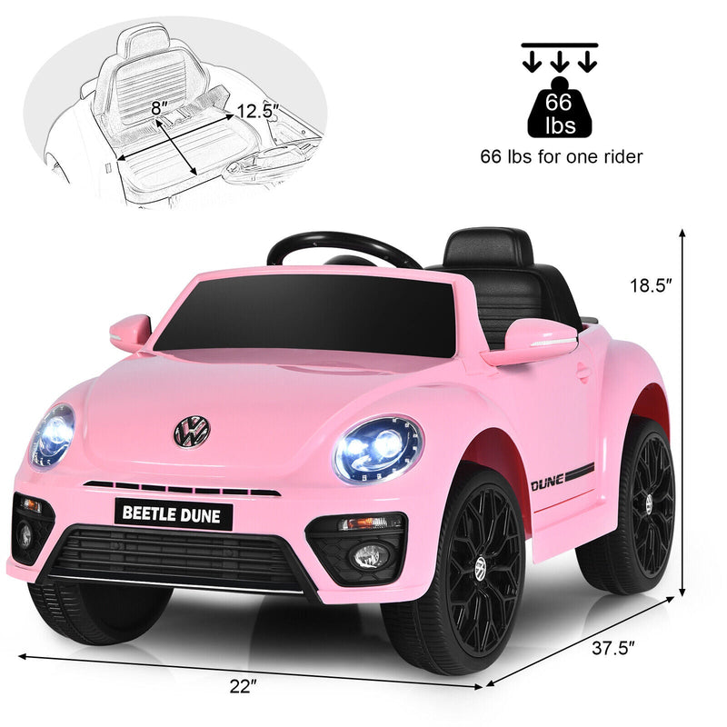 Load image into Gallery viewer, Licensed Volkswagen Beetle 12V Ride On Car with Remote Control and Music for Kids
