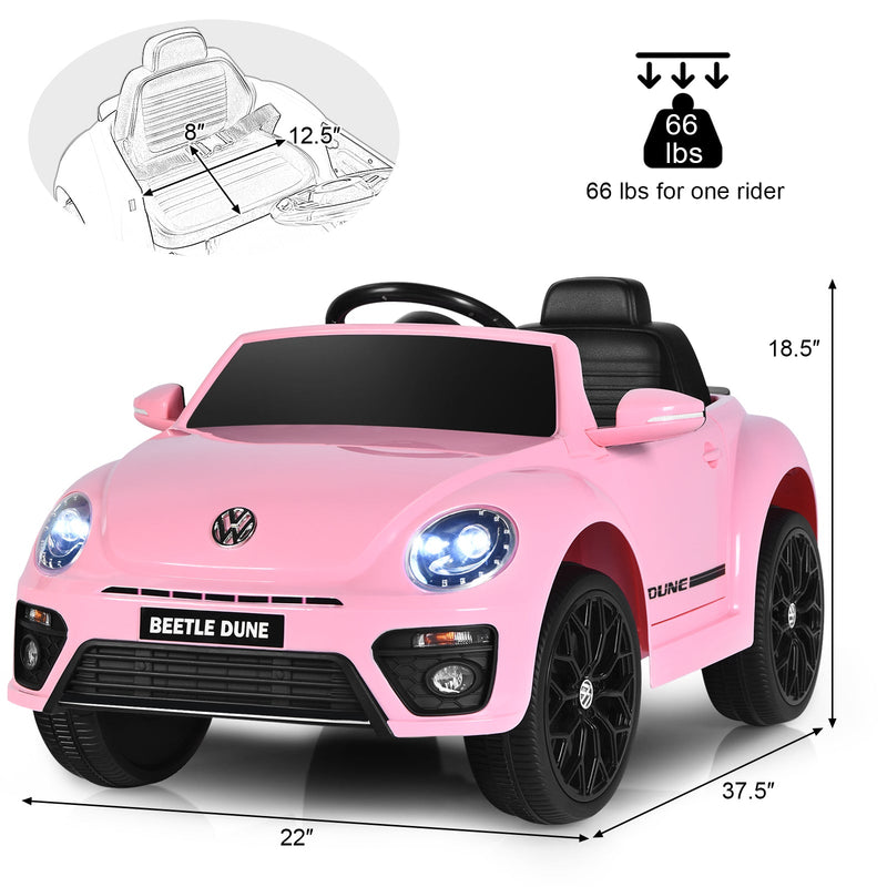 Load image into Gallery viewer, Licensed Volkswagen Beetle 12V Ride On Car with Remote Control and Music for Kids
