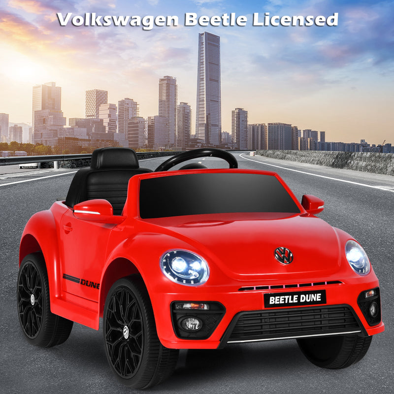 Load image into Gallery viewer, Licensed Volkswagen Beetle 12V Ride On Car with Remote Control and Music for Kids
