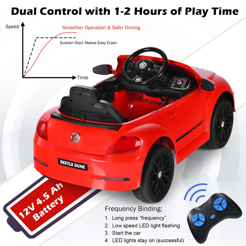 Load image into Gallery viewer, Licensed Volkswagen Beetle 12V Ride On Car with Remote Control and Music for Kids
