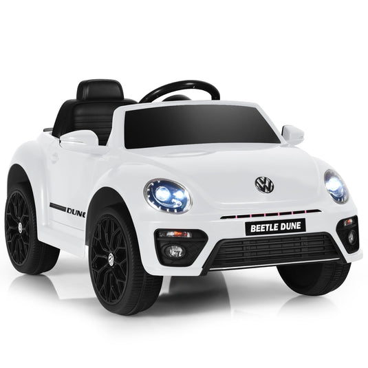 Licensed Volkswagen Beetle 12V Ride On Car with Remote Control and Music for Kids