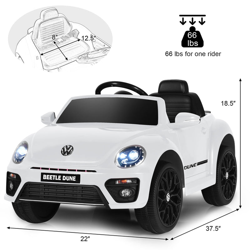 Load image into Gallery viewer, Licensed Volkswagen Beetle 12V Ride On Car with Remote Control and Music for Kids
