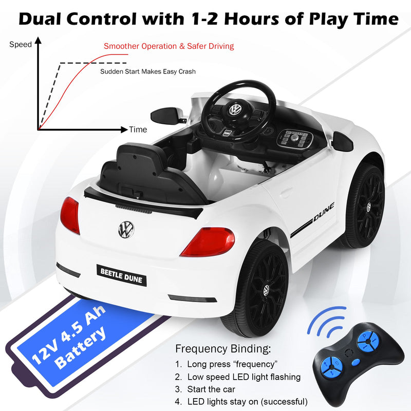 Load image into Gallery viewer, Licensed Volkswagen Beetle 12V Ride On Car with Remote Control and Music for Kids

