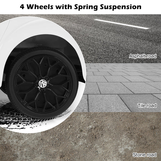 Licensed Volkswagen Beetle 12V Ride On Car with Remote Control and Music for Kids