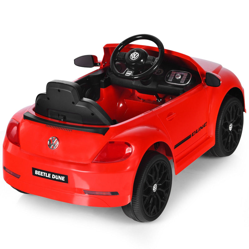Load image into Gallery viewer, Licensed Volkswagen Beetle 12V Ride-On Car with Remote Control and Music - Red
