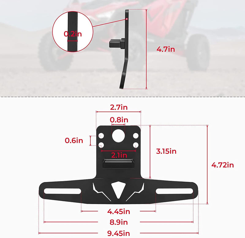 Load image into Gallery viewer, Universal 12V Lighted License Plate Holder for Can Am X3 / Polaris RZR
