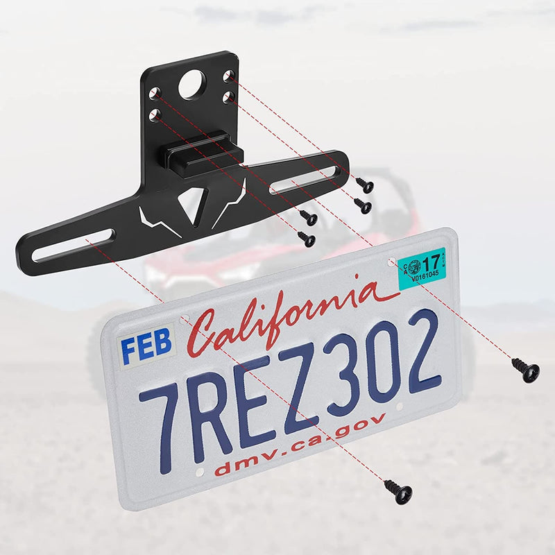 Load image into Gallery viewer, Universal 12V Lighted License Plate Holder for Can Am X3 / Polaris RZR
