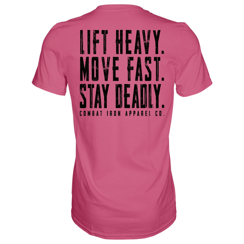Load image into Gallery viewer, Original Motto: Lift Heavy. Move Fast. Stay Deadly. Men&#39;s T-Shirt
