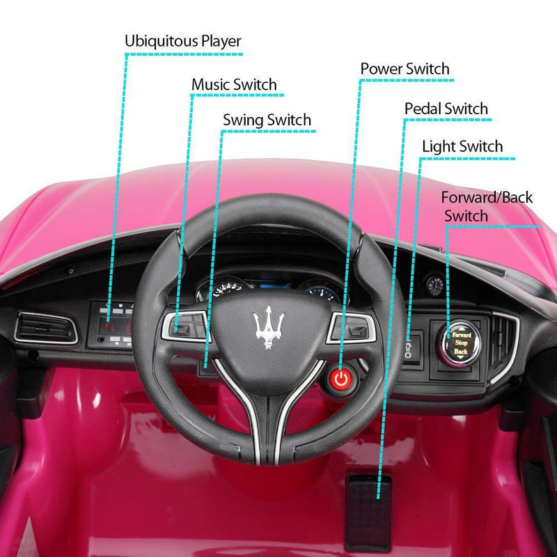 Load image into Gallery viewer, Light Pink Maserati Electric Ride-On Car for Kids with Remote Control
