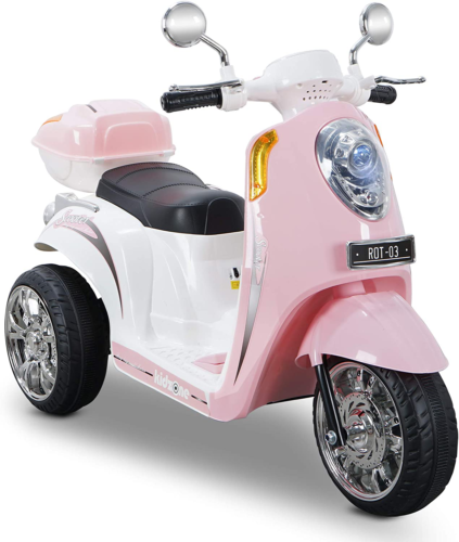 Light Pink Motorcycle Toy Trunk with Key Switch - Perfect for Boys & Girls