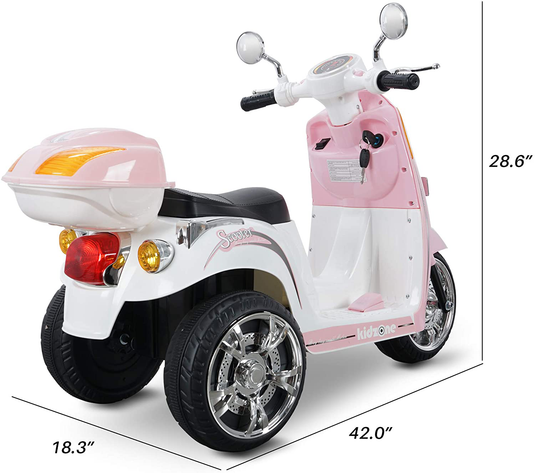 Light Pink Motorcycle Toy Trunk with Key Switch - Perfect for Boys & Girls